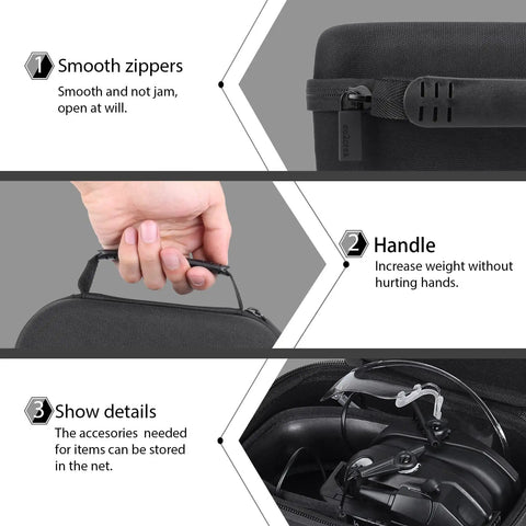 Tough As Nails Impact Proof Shell Compatible With Walkers Razor Slim Electronic Ear Protection Headphones And Wireless Handsfree Receiver Kit For Outdoor Shooting Sports