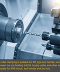 Five Pieces ER16A M22 Collet Clamping Nuts Set For CNC Milling Chuck Holder Lathe in operation with drill bit