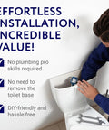 Person installing toilet canister flush valve seal and ring kit compatible with American Standard Champion 4 and Eljer 4