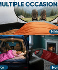 Lightweight Adult Sleeping Bag For Camping And Backpacking, Water Resistant, three settings Hiking, Car, Home, Cozy Blue