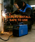 Person welding with machine, showcasing NEMA 6-50R Receptacle 50 Amp 3-Prong 250V Welder Replacement Plug in action.