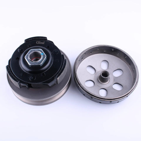 High Performance Racing Clutch Assembly With Bell For GY6 125cc 150cc 157QMJ 152QMI Engines side view showing 19 splines