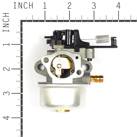 593599 Carburetor OEM Replacement for Lawn And Garden Equipment, top view with measurement scale