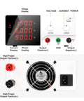 Control panel of Dope High Power Adjustable Switching Regulator DC Power Supply with 100V to 110V input and output settings