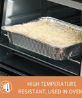 35 Pack 8x8 Aluminum Pans With Clear Lids Square Foil Pans in oven, high temperature resistant, reinforced rib walls