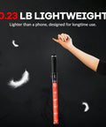 Person holding a 10 Pack 21 Inch Lit LED Traffic Safety Wand With 3 Flashing Modes For Parking Guides And Air Traffic Style Signals Lightweight PVC Baton That Runs On 2 C Batteries Not Included alongside floating feathers indicating its lightness.