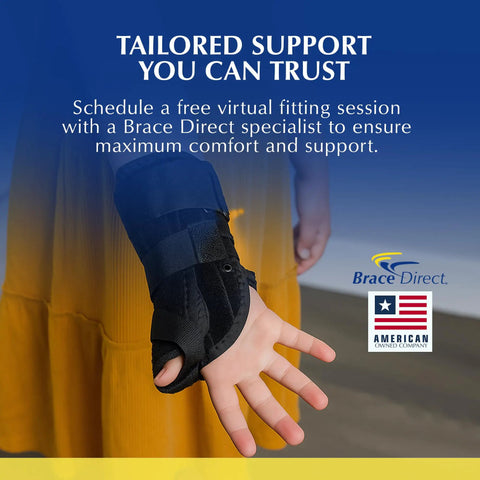 Kid Sized Thumb Spica Wrist Splint For Sprains And Tendonitis, Left Wrist Immobilizer For 3 To 5 Inch Circ, worn by child