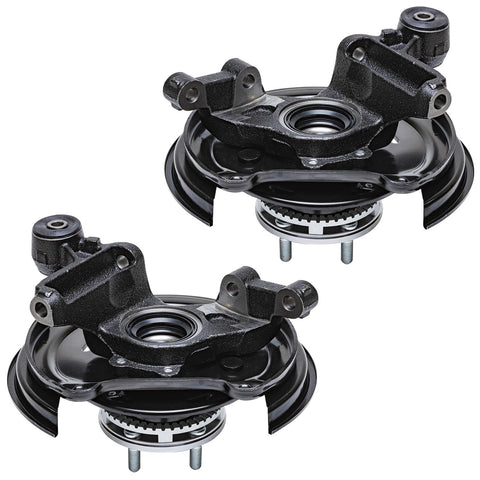 Rear Steering Knuckles For 2001 To 2008 Subaru Forester With Rear Disc Brakes Two Piece Replacement Kit Includes Two Knuckles And Wheel Bearing Hubs Assembly OEM Quality Fits 2002 2003 2004 2005 2006 2007