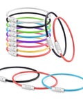 16 Pack Stainless Steel Wire Key Rings 2mm Nylon Coated Cable Key Chains, 6 Inch For Luggage Tags, Keys, Kitchen Utensils, Dusters, Assorted Colors For Everyday Use