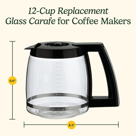 Replacement 14 Cup Glass Carafe For Coffee Maker With Dripless Spout And Knuckle Guard Ergonomic Black Handle 70 Fluid Ounces Fits Most 14 Cup Models Easy To Clean