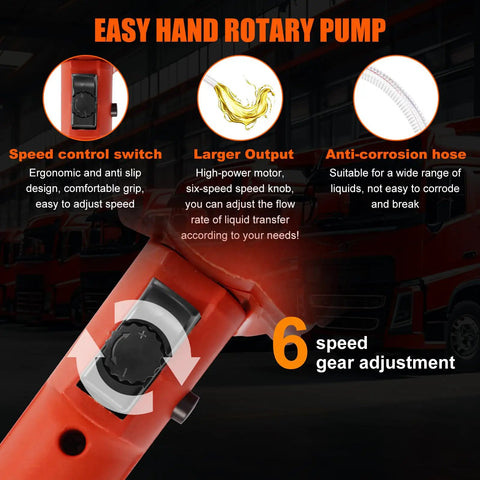 Heavy Duty 110V Electric Fuel Transfer Pump Delivering 1980W For Quick Diesel And Oil Transfers with adjustable speed control switch.