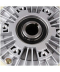 Close-up of Magnetic Powder Brake With Hollow Shaft For Smooth Unwind And Tension Control, 12Nm Torque, 24V DC, 20mm Bore.