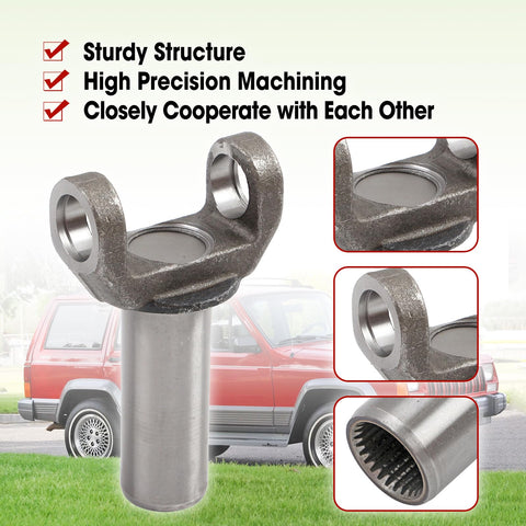 1310 Series Transmission Slip Yoke And U Joint Kit Replacement 2 3 6081X 5 153X Fits GM TH Turbo 350 And 700R4 Spines with close-up view.