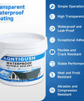 Straight Up Heavy Duty Transparent Waterproof Sealant To Nail Every Indoor And Outdoor Leak One Gallon Size shown in a bucket design.