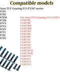 Professional Grade Black Bottom Case Screws For Asus Tuf Gaming A15 F15 Fa507 Fx507 Notebook Assembly Kit showing compatible models list.