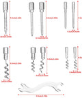 Components of 23 Piece Stainless Steel Packing Extractor Set With Flexible Shaft, Removable Tips, Corkscrew Type Wrench