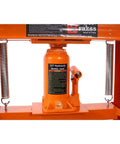 Heavy Duty H Frame Shop Press With True 12 Ton Hydraulic Power featuring a 12T hydraulic bottle jack and spring components.