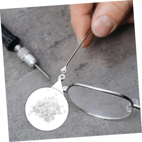 Rimless Glasses Washers And Metal Flat Gaskets Eyeglass Repair Kit 200 Pcs Fasteners For Sunglasses Frames Complete Eyewear Repair Set