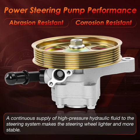 Power Steering Pump With Pulley For Honda Accord 2008 2012 Crosstour 2010 2012 Pilot 2009 2011 V6 3 5L Plug And Play Replacement 21 5494 96 5494 56110R70A11 Leak Free Quiet Smooth Steering