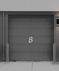 Installed 4 Pack Semi Cylinder Up And Down Outdoor Wall Light in Aluminum, Waterproof IP65, illuminating garage area, modern American style.