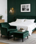 Bedroom with Industrial Vintage Slope Pole Wall Mount Sconce Light Fixture With Six Point Seven Inch Oval Clear Glass Shade