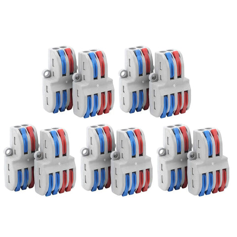 SPL-42/62 Quick Connect Wire Terminals Kit, 10 pcs, modular snap-on design with red and blue connectors for electrical connections.