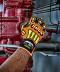 Mens Cut Resistant Work Gloves With TPR Finger Coverage And High Grip PVC Dotted Palm Level 5 Abrasion Neoprene Slip Cuff