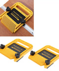 6 Inch Adjustable Feather Board And Tough As Nails ABS Push Block for Table Saw, positioned for secure stock guidance.