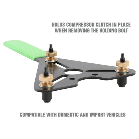 AC Clutch Holding Tool With Adjustable Pins For A Tight Grip And Secure Removal And Installation Of Compressor Clutches On Vehicles
