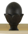 Bronze finial detail of Resin and Marble Table Lamp in Bronze Finish With Round Taupe Beige Softback Shade Three Way Light
