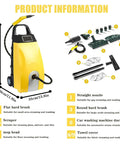 Powerful 3000W Steam Cleaner With 3.5L Tank, Heats Fast To 180C for deep cleaning tools and accessories layout.