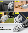 XUDYVCO 8-inch bolt cutters with non-slip handles for wire and cable cutting.
