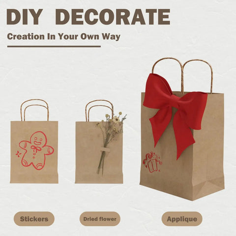 Medium Kraft Paper Bags With Handles 250 Pack Bulk For Daily Use Retail Packaging And Craft Decor Color Options In Kraft Brown