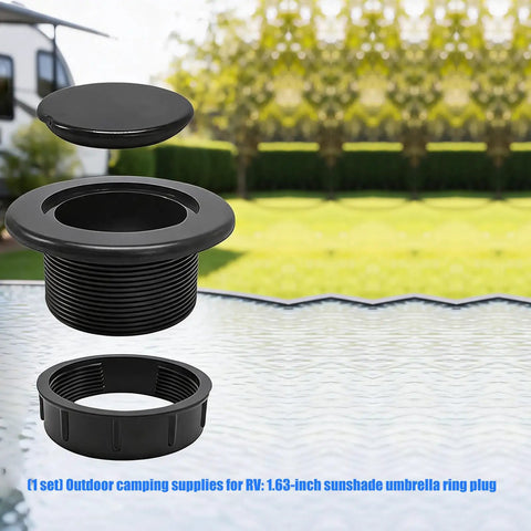 Removable Cap Umbrella Hole Plug for Patio Tables 1.63 inch ABS Insert with Weatherproof Debris Blocking Seal