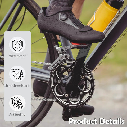 Black Bike Crank Boot Protectors, 4 Pack Silicone Crankset Guards Fit 135mm to 178mm Universal for MTB and Road Bikes on pedal arm
