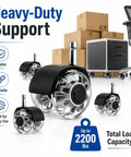 2 Inch Heavy Duty Chair Caster Wheels 5 Pack Silent Swivel Replacement Casters clear design with heavy-duty support and load capacity