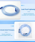 Image of a coiled 6.5 Foot Extended Suction Connection Tube Replacement Hose For Medical Devices With 9mm Standard Connectors in sterile packaging.