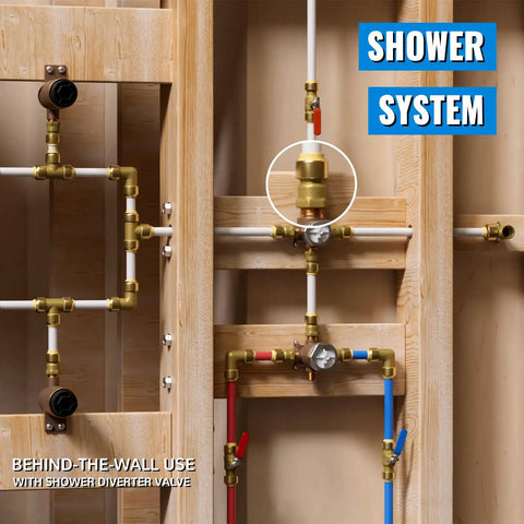 Half Inch FNPT Female Push To Connect Brass Adapter For PEX Copper CPVC Plumbing Fittings in shower system installation