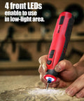 Using Cordless Rotary Tool 8V Handheld Grinder For Dog Nails And DIY Projects, 5 Speed Settings, Light Red with LED lights