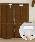 Metal Bifold Door Lock For Double Doors Kidproof Closets Cabinets And Pantries No Tool Install 4 Pack shown on wooden doors