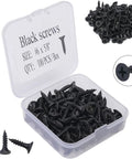 Premium Six By Five Eighths Inch Wood Screws 100 Pack Flat Head Phillips Self Tapping Drywall Fasteners Tough As Nails Carbon Steel Galvanized Finish in a clear box.