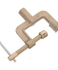 Heavy Duty Ground Clamp For Welders With High Current Transfer And Thickened Copper Contact Design To Stop Rust And Ensure Reliable Sturdy Spring Operation For Tough Home Shop Or Field Jobs That Need Real Muscle - close-up of a copper and brass clamp.