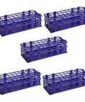 5 Pack Plastic Test Tube Rack With 40 Holes Detachable 20mm Large Centrifuge Tube Rack Durable PP Lab Organizer in purple color