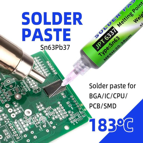 Sn63 Pb37 Tin Solder Paste For Electronics Soldering Flux 183 C Melting Point applied to PCB for IC/BGA/SMD repair