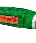 Green Polyester Round Sling 8 Foot Long With 5,300 Pound Vertical Capacity, Seamless Outer Jacket, Folded for Transport