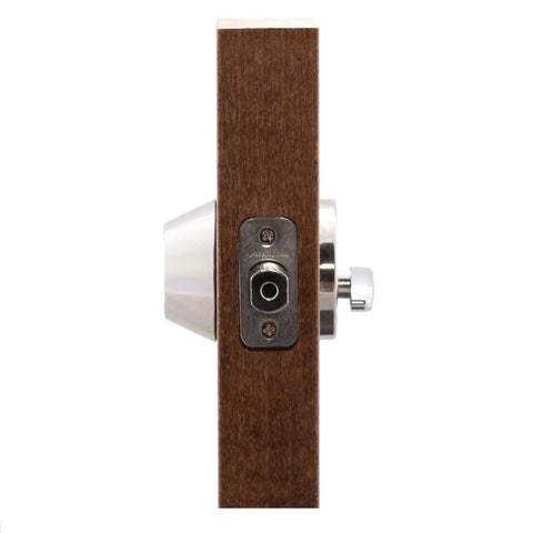 Side view of Single Cylinder Deadbolt DB2410PS With Polished Stainless Finish Key Lock ANSI Grade 3 Security Brass Cylinder Steel Guard