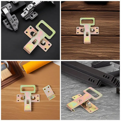 Heavy Duty Sofa Position Buckles For Couch And Furniture, Iron Connecting Hardware with screws on various backgrounds