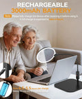 Couple using 10X Magnification LED Lighted Magnifier With Stand And 7 Inch Lens For Reading And Detail Work at a desk