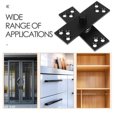 Heavy Duty Stainless Steel Concealed Door Hinge With 360 Degree Swivel Pivot For Secret Cabinet Doors, Bookcases And Closets, Matte Dark Bearing