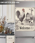 Totally Handy Magnetic Door Cover for Dishwashers and Fridges, 23 by 26 Inch, farm animal rooster barn windmill cow decor on fridge
